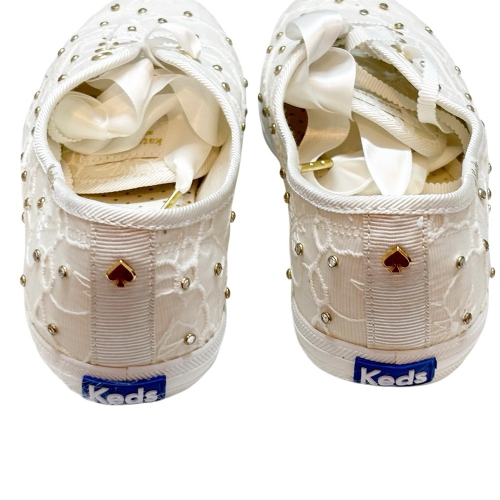 Keds X Kate Spade New York Champion Bridal Lace Sneakers White WF64678 Size 8 - Picture 5 of 11